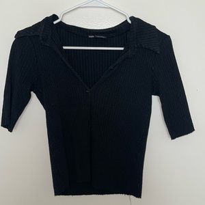 Zara black button up